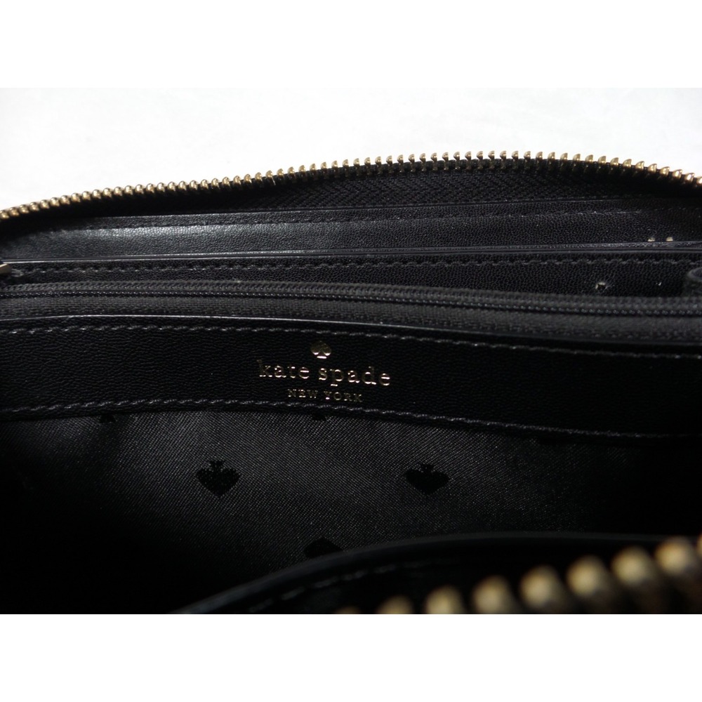 Kate Spade New York Leila Large Continental Wallet Black Zip Around Leather - Picture 6 of 7